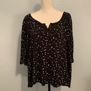 Torrid Star Print Henley Tee